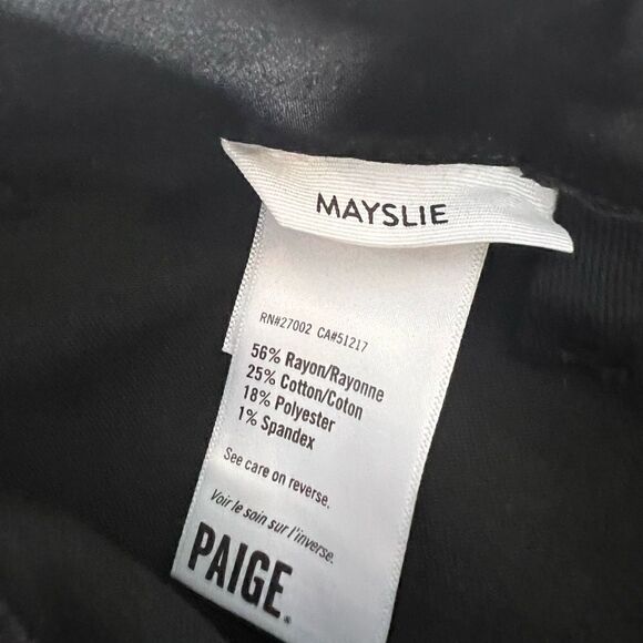 PAIGE MAISLEY JOGGER IN BLACK FOG LUXE COATING NWT SIZE 34 - Picture 7 of 11